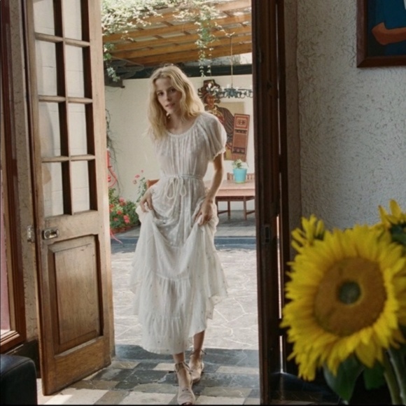 New Doen London Tansy Maxi Dress in Salt / White - Picture 2 of 15